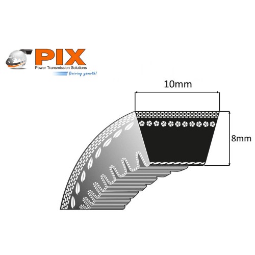 Pasek klinowy zębaty (10x863La, 812Li) - Napęd jazdy: Alko Farmer 3500, Farmer MH 5000, MH 500, MH 4000, MH 5000 | Stihl 08S, TS08, TS08S, TS350, TS350AVE, TS360, TS460 | Sanli LSP5155BMS | Webb WER51SPHW - PIX