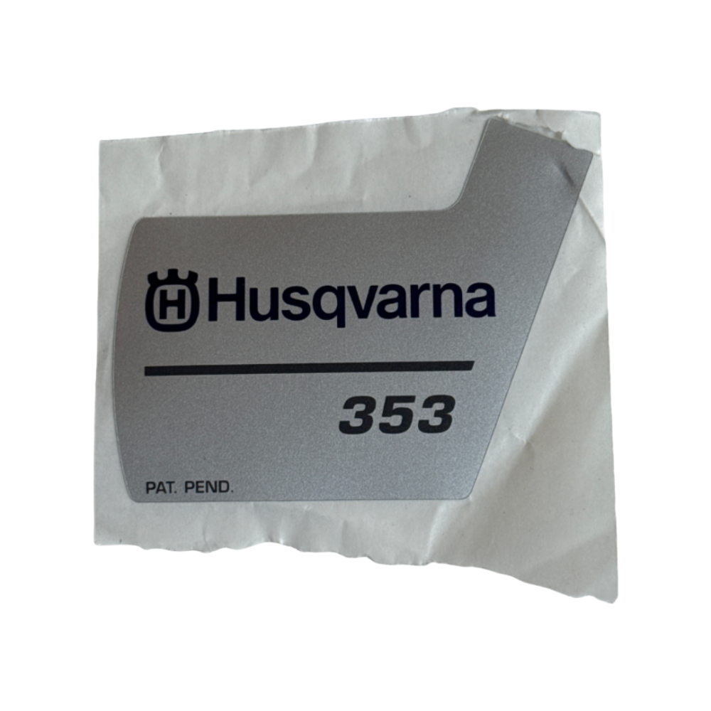 Oryginalna naklejka Husqvarna 353, 353G - 537 37 05-10