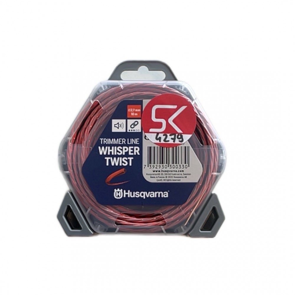 Żyłka tnąca do podkaszarek i kos Husqvarna WHISPER TWIST 2,7 mm / 10 m Żyłka tnąca do podkaszarek i kos Husqvarna WHISPER TWIST 2,7 mm / 10 m
