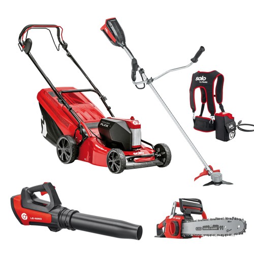 Zestaw urządzeń akumulatorowych 42V Power Flex - Kosiarka AL-KO 4237 Li SP + Dmuchawa, Pilarka, Kosa